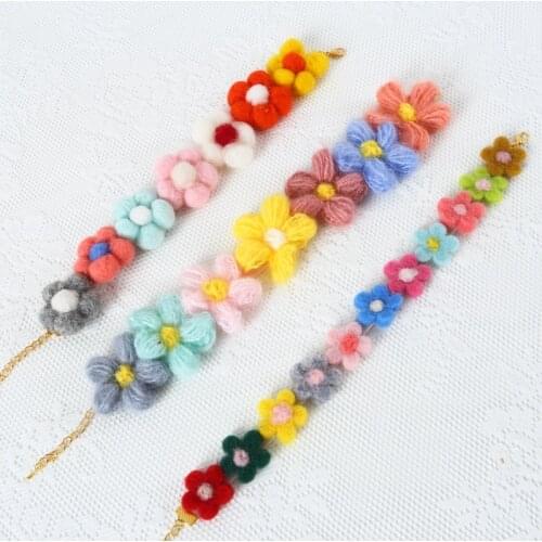 Pet Collar Handmade Felt Wool Colorful Sunflowers Daisy Necklace Sweet Style Photography Props For Cats Rabbits Dogs Accessories