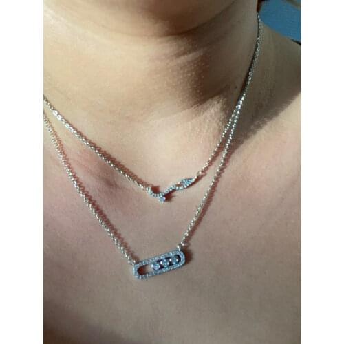 Arab Style 3 Dot On Oval Crystal Bead Pendant Necklace For Women Dainty Wedding Jewelry Stainless Steel Rose Gold Collier Femme