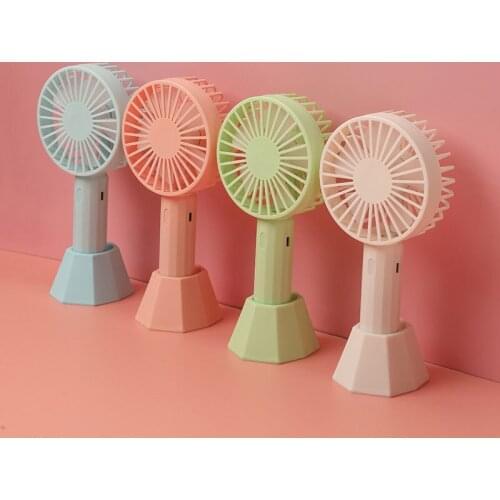 Mini Handheld Fan Portable Rechargeable Battery Operated Cooling Desktop with Base 3 Modes for Home Office Travel Outdoor