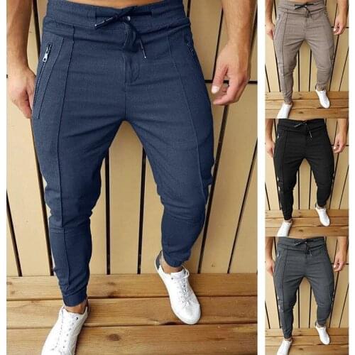 Mens Pure Color Pleated Line Zipper Corset Casual Pants New Hip Hop Streetwear Trousers High Street Elastic Waist Pants Man