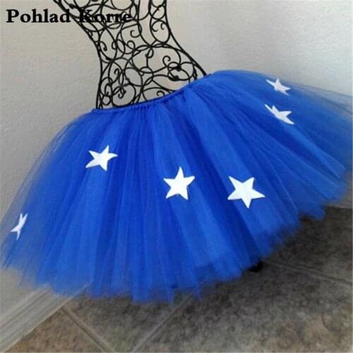 Blue Tulle Superhero Wonder Girl Tutu Skirt Super Hero Halloween Costume For Kids Theme Birthday Party Clothes Baby Girls Skirts