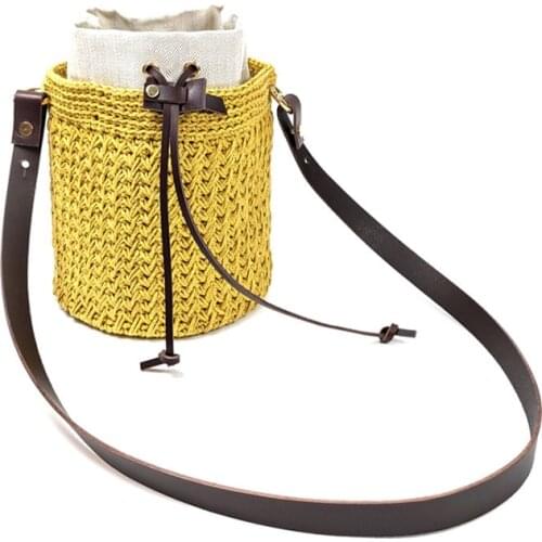 100cm Single Shoulder Messenger Bag Shoulder Belt Bag Accessories Black Woven Bucket Bag Messenger Bag Belt DIY Bag Parts