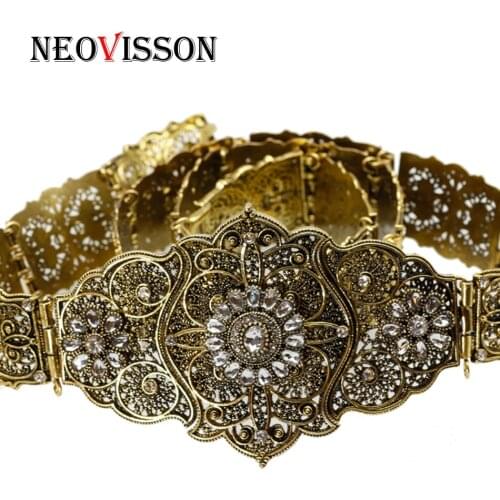 NEOVISSON Europe Women Caftan Belt Metal Waist Chain Retro Gold Silver Color