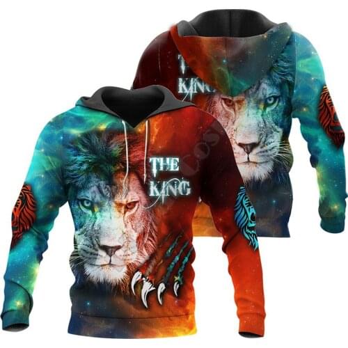 Lion The King 3D printed Hoodies sweatshirts Men Women Fashion Hooded Long Sleeve streetwear Funny Animal Pullover 02