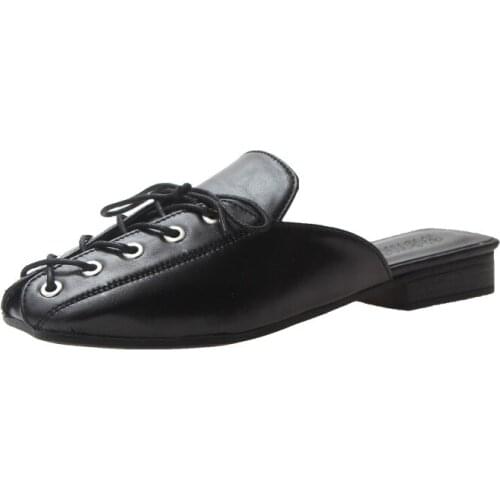 Womens Slippers 2019 Spring/summer Hot Square toe Lace-up Outdoor slippers British Style Retro Low Heel Flip Flops Shoes Woman