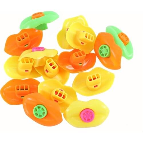 15PCS New Assorted Random Color Plastic Lip Whistles Kids Birthday Decoration Party Supplies Gift Super Funny Toys