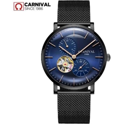 2018Carnival ultrathin men watch top brand luxury automatic mechanical watches men full steel clocks relogio masculine kol saati