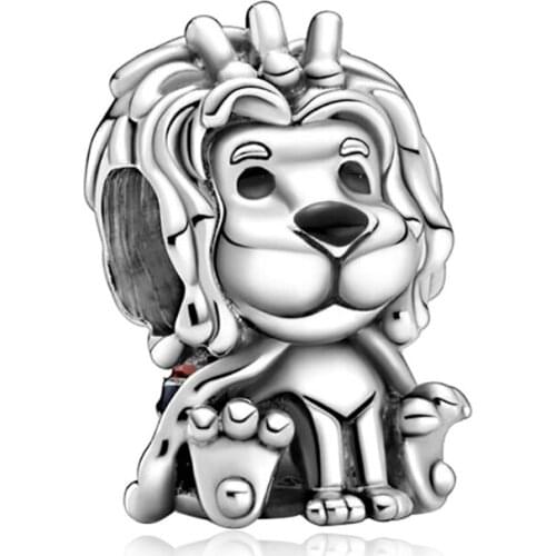 2021 New Silver Plated Lion Diy Beads Fit Pandora Women Charm Bracelets & Bangles Necklace Jewelry Accessories