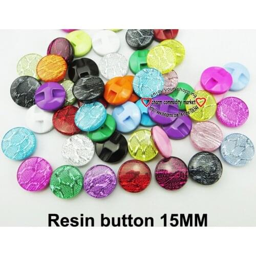 40PCS 15MM mixed colors Sequins RESIN buttons coat boots sewing clothes accessories R-115