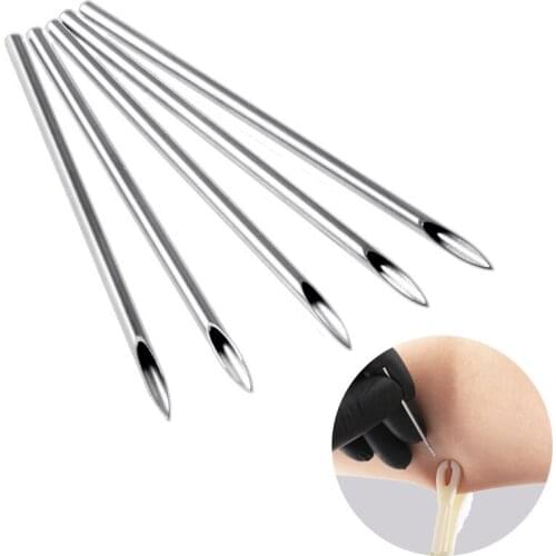 5PCS Sterile Disposable Body Piercing Needles 14-20G Tattoo Puncture needle Steel Ear Nose Tongue Lip Navel Piercing Tools