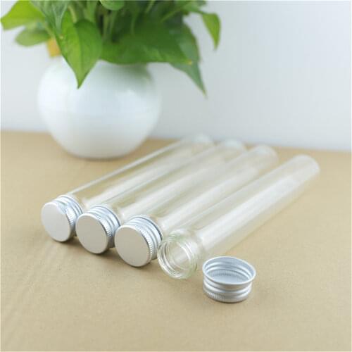 6 Pieces 30*200mm 110ml Glass Bottle test tube Aluminum Caps Glass Jars Vials Transparent Glass Containers Perfume Bottle