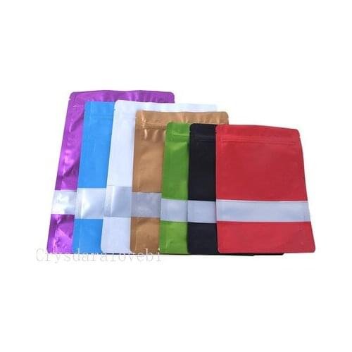 100 Pcs Aluminum Foil Bag Self Seal Zipper Ziplock Packing Food Bag Retail Resealable Baking Packaging Bag Pouch