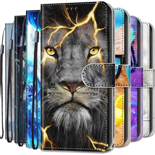 Leather Wallet Case for Samsung Galaxy S21 Ultra S 21 Plus Paint Magnetic Flip Case for Galaxy S21 S21+ Stand Cover Shockproof