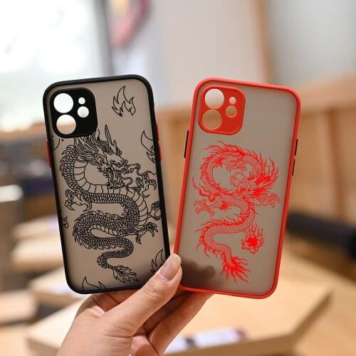 JAMULAR Fashion Black Dragon Animal Phone Case For iPhone 11 Pro XS MAX 12 SE 2020 XR 7 X 8Plus Candy Glossy Soft Silicone Cover
