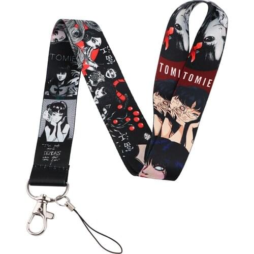 ER401 Horror Woman Tomie Lanyards Id Badge Holder Keychain ID Card Pass Gym Mobile Badge Holder Lanyard Key Holder