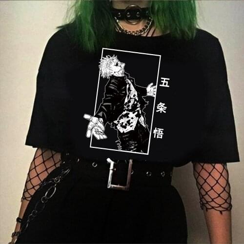 Men Women T-shirt Tops Kawaii Jujutsu Kaisen Tshirt Satoru Gojo T-shirt Anime Manga Tee Shirt Clothes