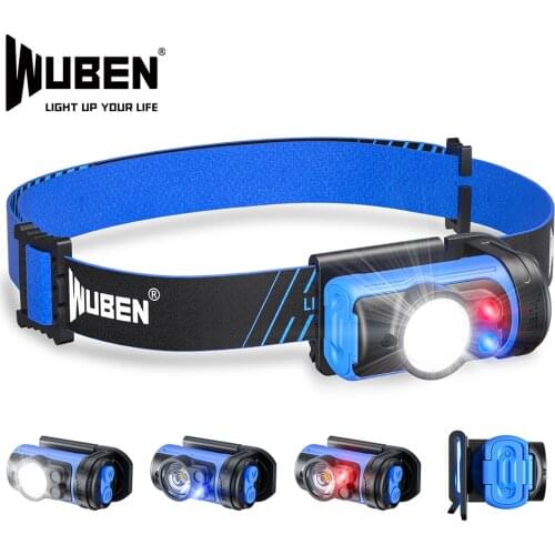 WUBEN H3 headlamp LED Bike 7 Working Modes 120 lumens Mini Headlight waterproof 360 adjustable Light for running walking fishi