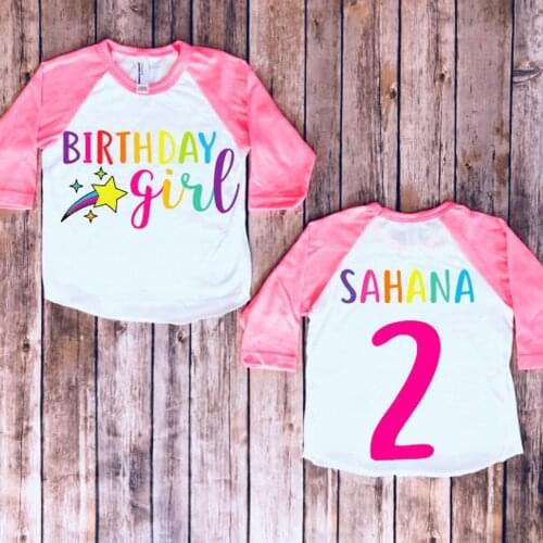 Personalize Stars Birthday Shirt, Girl Birthday Shirt,Girl Theme, Star Shirt, Rainbow,Custom Birthday outfit set
