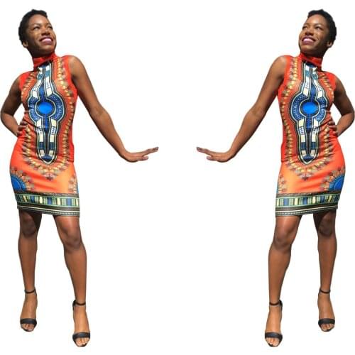 Summer Sexy Tight-Fitting Fashion Foreign Trade High Stretch Printing Self-Cultivation Bag Hip Dress Temperament Commuter Plus