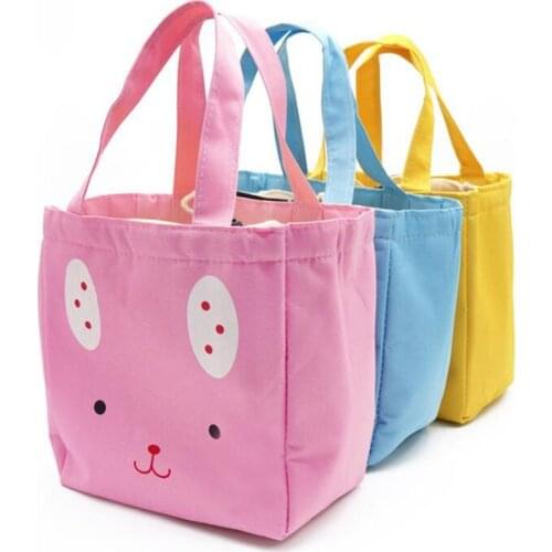 Cute Women Girl Cartoon Lunch Bags Thermal Insulated Lunch Box Picnic Storage Bags Cooler Tote Bag