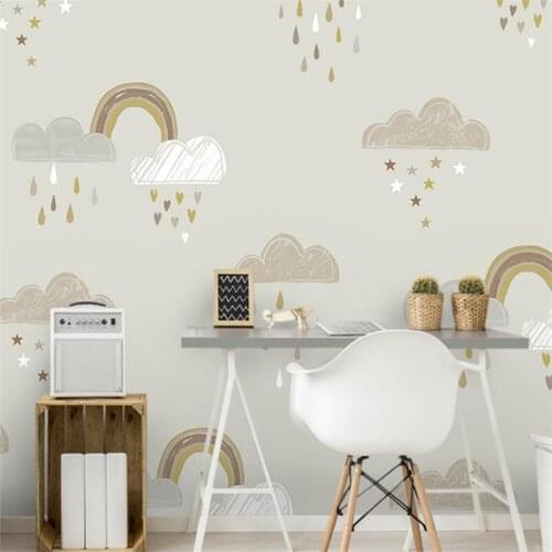 Beibehang custom mural wall paper Childrens room boy girl bedroom background wallpaper cloud modern home decor wall covering