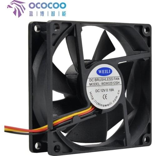 OCOCOO 80 x 80 x 25mm 12V Water Cooling Fan Cooler For Semiconductor Water Cooling Computer CPU System Heatsink Cooling Fan