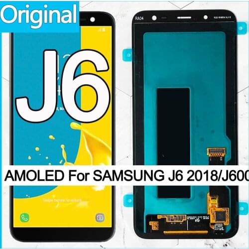 100% Original 5.6'' Super AMOLED LCD For Samsung Galaxy J6 2018 J600F J600 Display With Touch Screen Assembly Replacement Parts