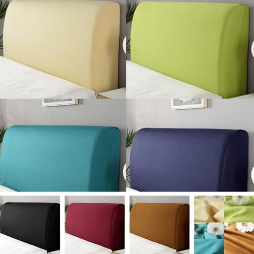 Plush Bed Head Cover Solid Color High Elasticity All-inclusive Bed Head Back Protection Dust Cover Headboard Cover For Home
