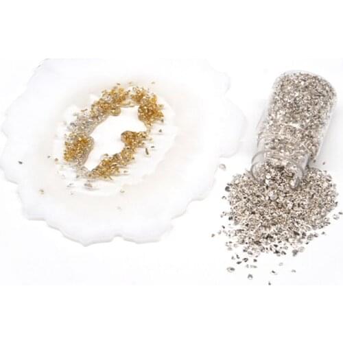 DIY Crafts Jewelry Making Epoxy Mold Shell Metal Broken Stones UV Resin Filling