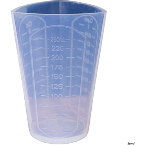 Resin Cups 250 ml Non-Stick Silicone Cup Silicone Measuring Cup Reusable Mixing Cups with Precise Scale for DIY Craft