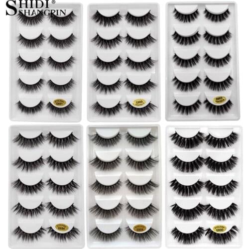 5 Pairs Multipack 3D Mink Lashes False Eyelashes Handmade Wispy Fluffy Long Lashes Natural Eye Makeup Tools Eye Lashes G806