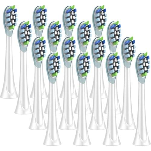 16pcs/lot Replacement Toothbrush Heads For nbhbj DiamondClean HydroClean Black HX9054p Electric Tooth Brush Heads