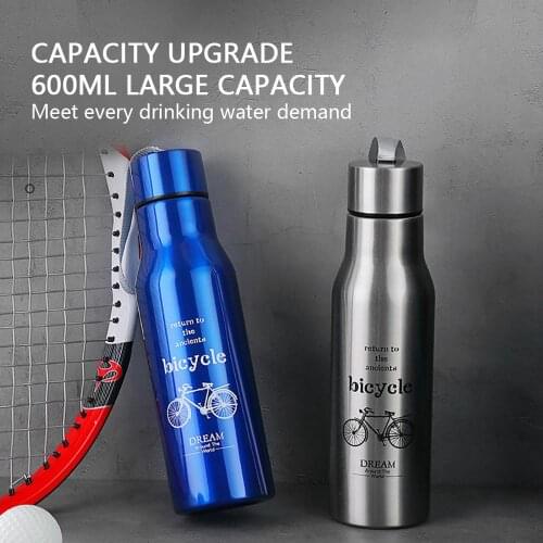 600ml Stainless Steel Outdoor Summer Sling Sports Pot Juice Milk Thermos Heat-resistant Riding Travel Portable Water Cup Kettle