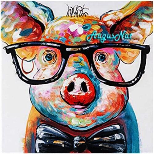 Pig diamond painting full square animals wall art humour decoration 5d diy diamond dotz pictures mosaic painting on canvas gift