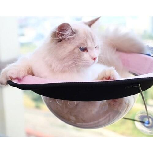 Comfortable Cute Pet Cat Hanging Bed Cat Nest Movable Sucker Cat Hammock Window Sill Cat Bed Space Capsule Cat Sofa Pet Supplies