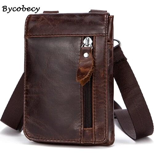 BycobecyOutdoor Small Waist Bag Messenger Men Cellphone Loop Holster Case Shoulder Belt Retro Packs Travel Purse Pocket Hip Bags