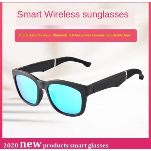 New products in 2020 can be matched with prescription lenses smart call bluetooth glasses semi-open sports music sunglasses
