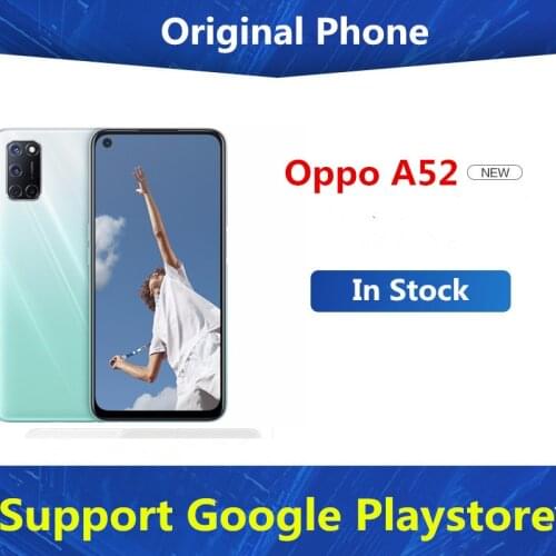 In Stock Oppo A52 4G LTE Cell Phone Fingerprint Face ID OTA Snapdragon 660 Android 10.0 18W Charger 5000mAh 6.55" 90HZ 5 Cameras