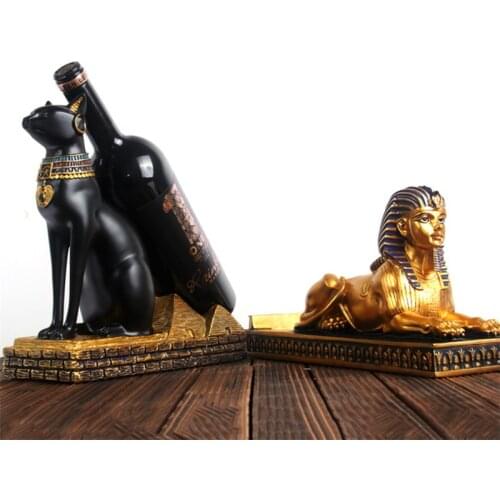 Resin Cute Cat Wine Rack Creative Wine Bottle Holder Animal Egyptian Goddess Wine Stand Home Decor Wedding Gifts Bar Tools