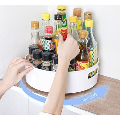 360 Rotating Tray Kitchen Storage Containers For Spice Jar Food Snack Tray Bathroom Tray Non Slip Snack Dried Storage Plate
