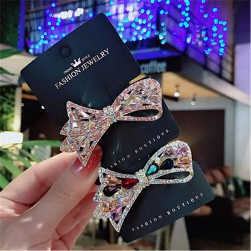 Rhinestone Crystal Barrete Hair Clip Hairpin For Women Girl Bow Knot Butterfly Flower Fashion Head Accessories Wholesale