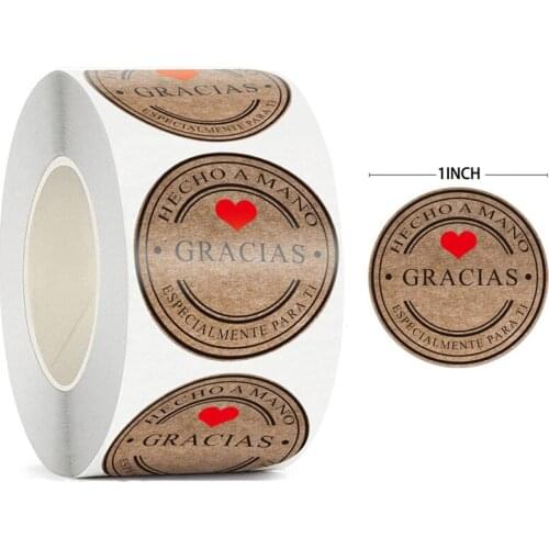 1/1.5 Inch Round Holiday Baking Decoration Cowhide Sticker Handmade Proposal Wedding Sticker Birthday Party Gift Sealing Sticker