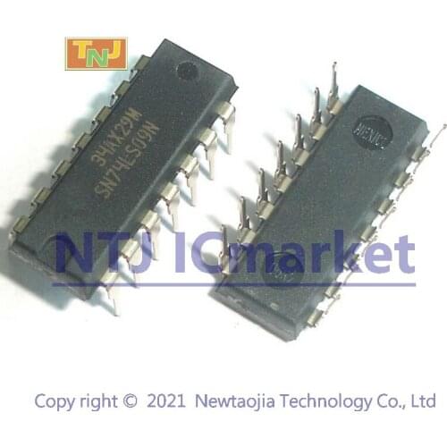 10 PCS SN74LS09N DIP-14 74LS09 74LS09N Quad 2-input positive-AND gates with open collector outputs 14-PDIP Chip IC