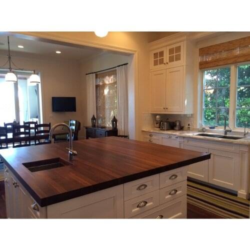 2017 customized made solid wood kitchen cabinets retail wholesales discount traditional wooden cabinets with island S1606145