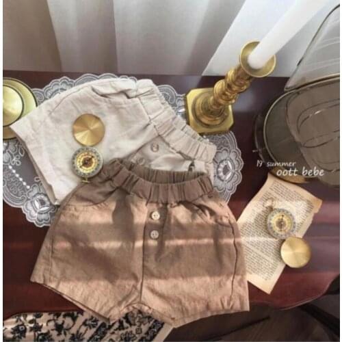 2021 new style girls boys shorts summer cotton linen fashion kids shorts