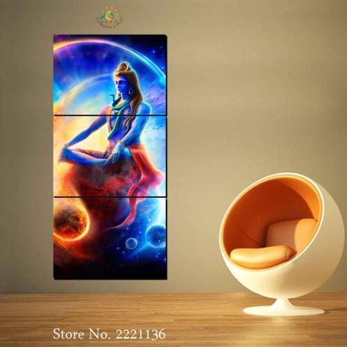3 or 4 Pieces Color Buddha Modern Wall Art Canvas Printed Painting HD Prints Modular Poster Wall Pictures for Home Decor