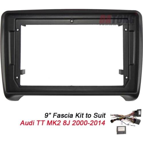 9'' Universal Android Navigation Multimedia Fascia Frame Kit with Cable Power Harness and Canbus for Audi TT Mk2 8J 2006-2014