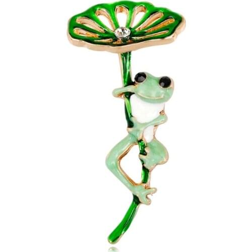Frog Brooch Green Fashion For Clothing Backpack Pin Creative Corsage Badge Icons C1FE