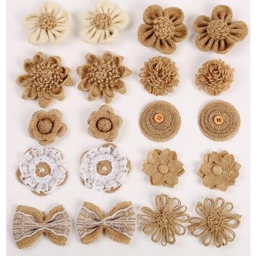 Hand Made Jute Burlap Event Party Supplies Bouquet Gadget Christmas NEW Lace Clothing Accessories Bow Wedding Party Decoration