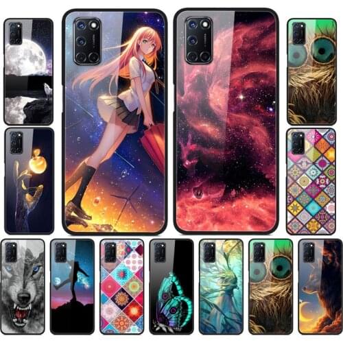Coque For OPPO A52 A72 A92 Case Tempered Glass Hard Back Cover Phone Case For OPPO A52 A 52 2020 Cases Bumper A 72 A 92 fundas